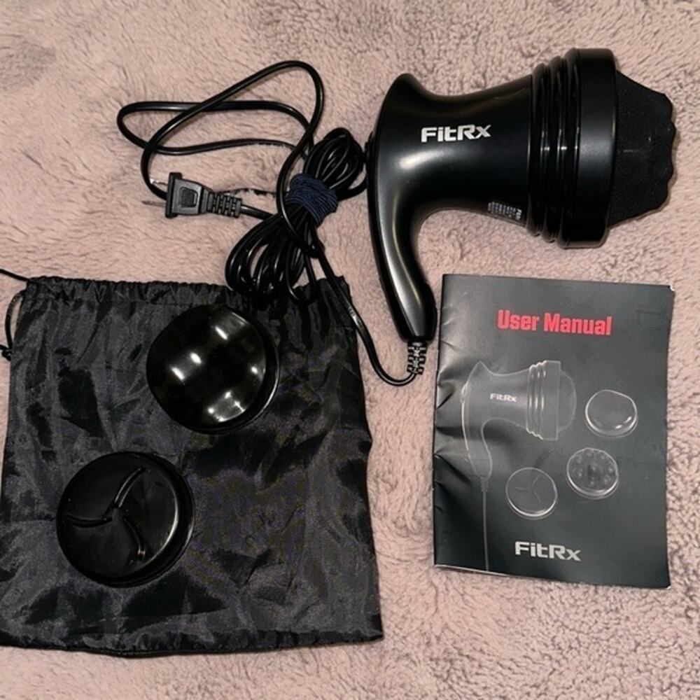 FitRx Handheld Shiatsu Neck & Back Massager with Multiple Speeds & Attachments